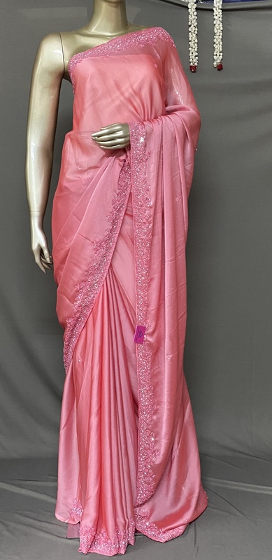 Catherine - The Georgette saree with kardana and Bead Border 17153