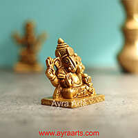 Dagroo Ganpati Brass Idol - 3 Inch Height