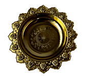 Silver plated plastic decorative plates small  with flower design (Pack of 8pcs)