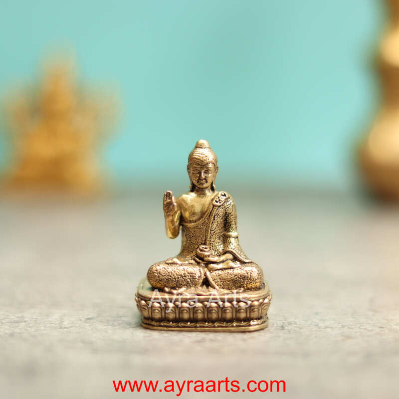 Premium Brass Buddha Idol - 2 Inch Height