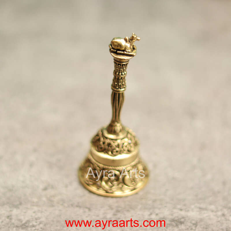 Premium Nandi Bell In Brass - 4 Inch Height