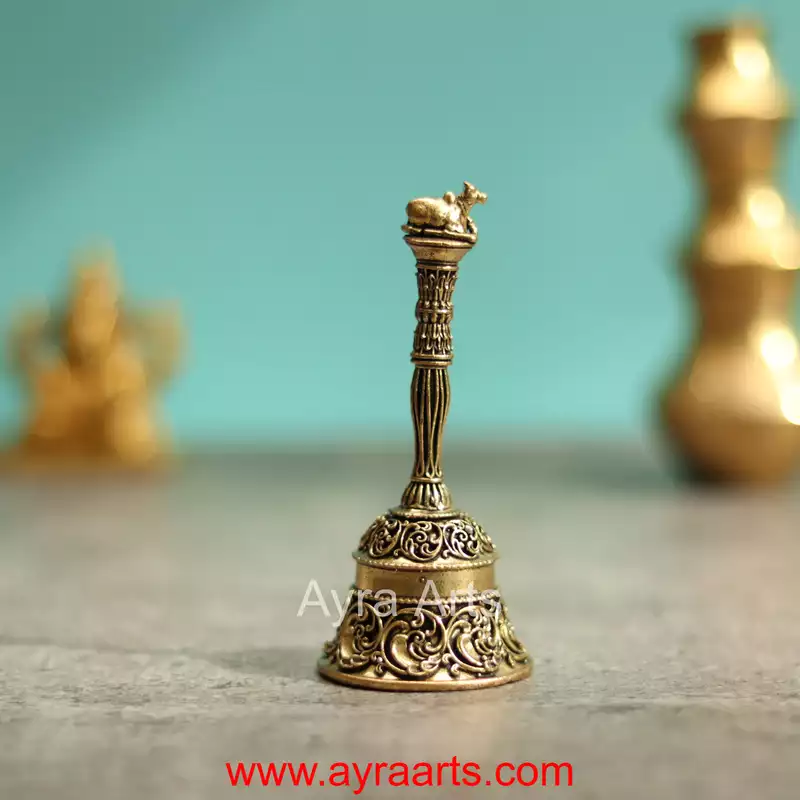 Premium Nandi Bell In Brass - 4 Inch Height