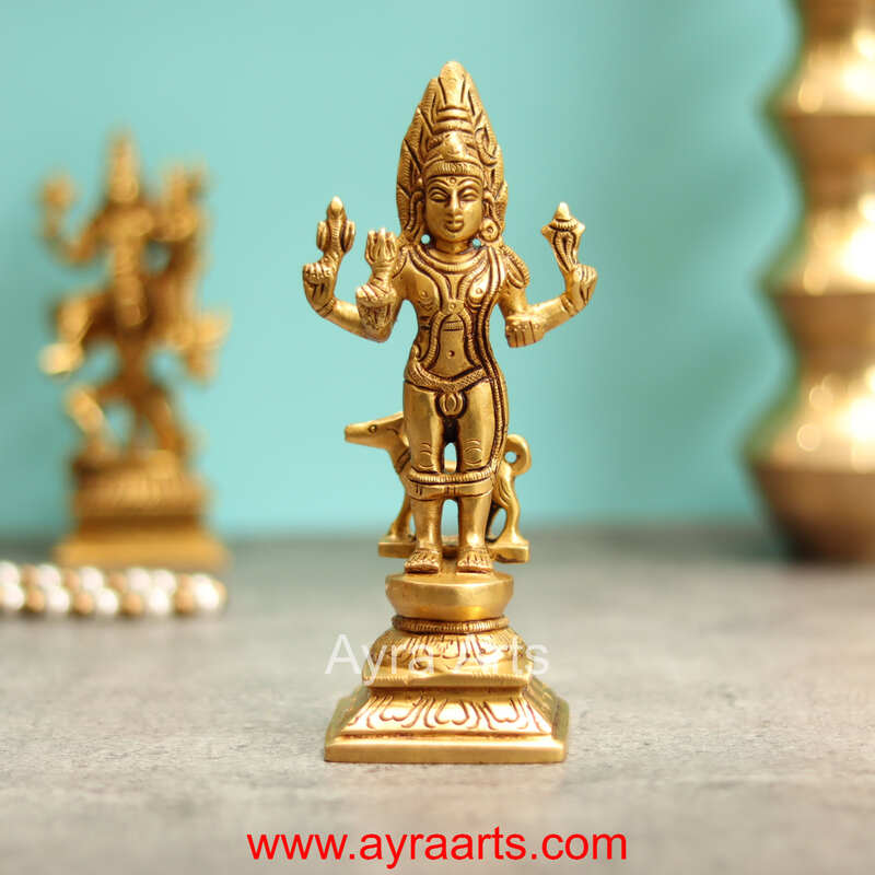 Brass Kala Bhairava - 6.5 Inch Height