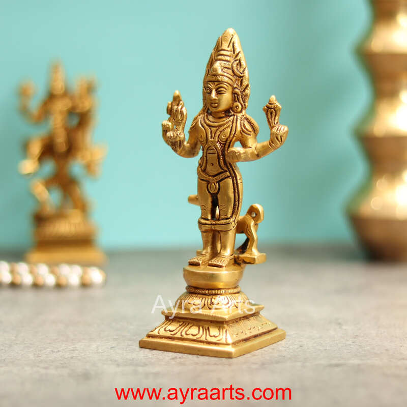 Brass Kala Bhairava - 6.5 Inch Height
