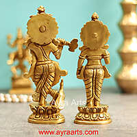 Brass Radha Krishna Idol Set - 7.5 Inch Height