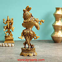 Vrindavan Beautiful Brass Murali Manohar Krishna Idol - 8 Inch Height