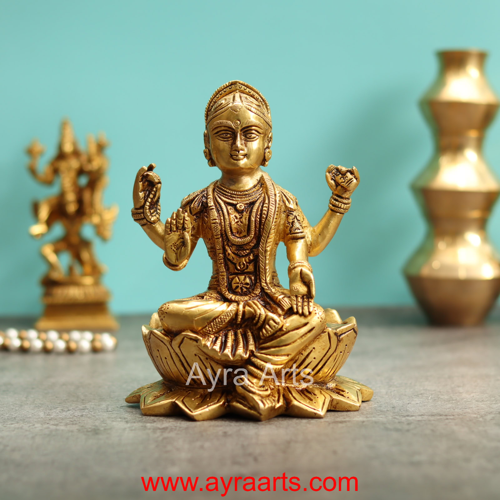 Brass Balambigai Balambika Bala Tripura Sundari Idol - 6.5 inch Height
