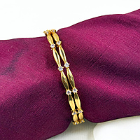 White gold plated ad stone embellished designer bangles