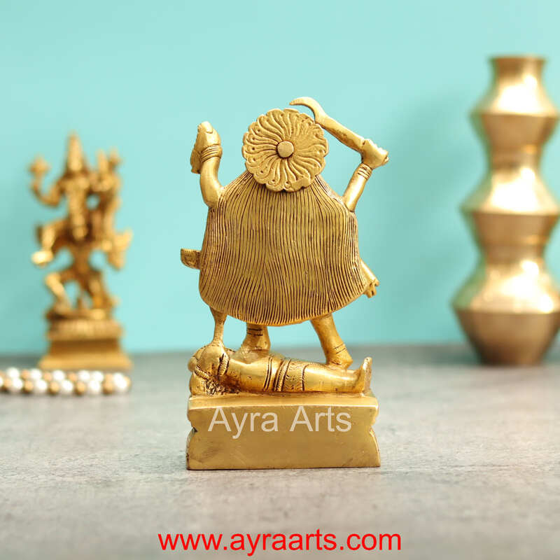 Maa Kali Brass Statue - 6.5 Inch Height