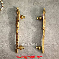 Peacock Door Handle Set for Main and Pooja Door - 9.5 Inch Height