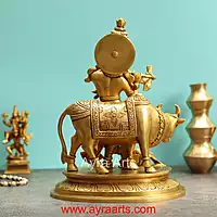 Brass Cow Krishna - 12 Inch Height