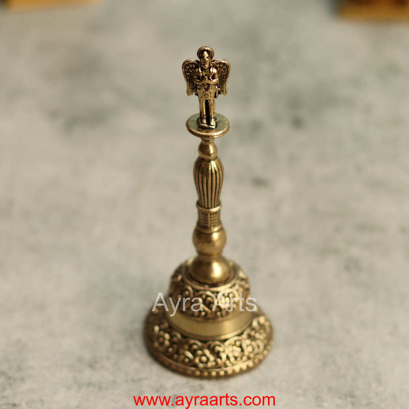 Premium Brass Garuda Bell Ghanti for Pooja - 6 Inch Height