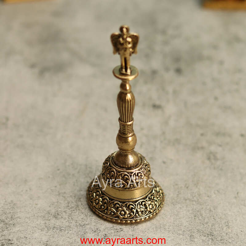 Premium Brass Garuda Bell Ghanti for Pooja - 6 Inch Height
