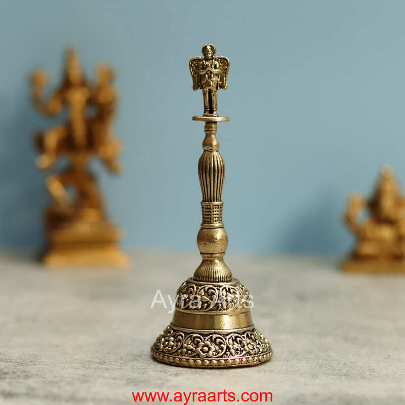 Premium Brass Garuda Bell Ghanti for Pooja - 6 Inch Height
