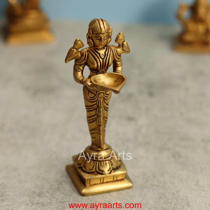 Brass Deep Lakshmi - 5.5 Inch Height