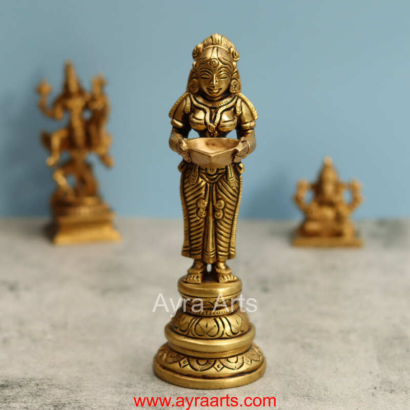 Brass Deep Lakshmi - 8 Inch Height