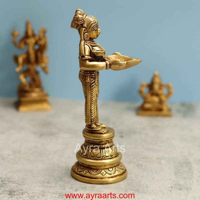 Brass Deep Lakshmi - 8 Inch Height