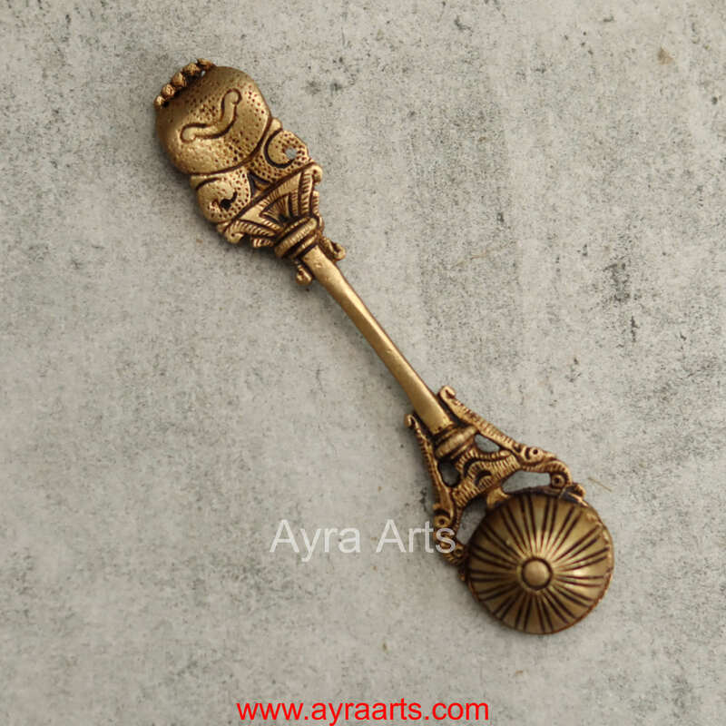 Brass Havan Spoon - 6.5 Inch Length