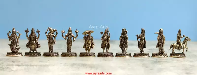 Brass Dhashavatharam Set - 2.5 Inch Height