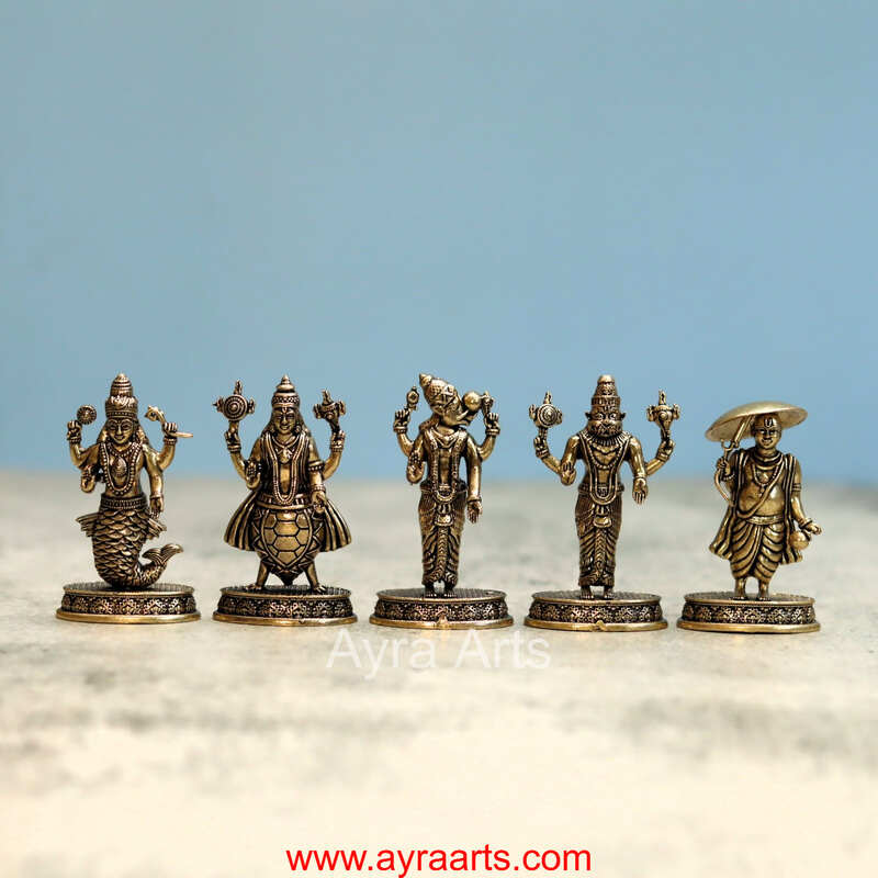 Brass Dhashavatharam Set - 2.5 Inch Height