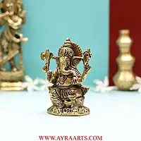 Brass Lord Ganesha Ganesh Idol Statue Murti - 5 Inch Height