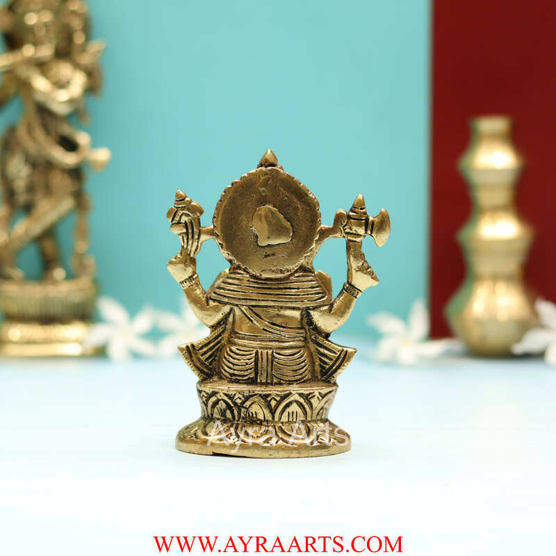 Brass Lord Ganesha Ganesh Idol Statue Murti - 5 Inch Height