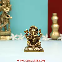 Buy Brass Ganesh Murti Ganpati Idol - 3.5 Inch Height
