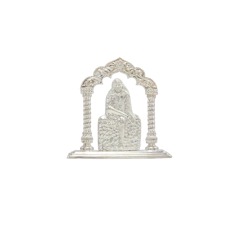 Silver Lord Saibaba Idol Silver Lord Saibaba Idol