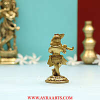 Brass Superfine Small Standing Bal Krishna Idol Playing Flute - 4.5 Inch Height