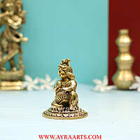 Brass Baby krishna Makhan Chor Bal Gopal Murti - 3.5 Inch Height