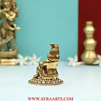 Brass Baby krishna Makhan Chor Bal Gopal Murti - 3.5 Inch Height