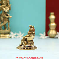 Brass Baby krishna Makhan Chor Bal Gopal Murti - 3.5 Inch Height