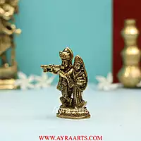 Brass Superfine Small Radha Krishna Together Idol - 4 Inch Height