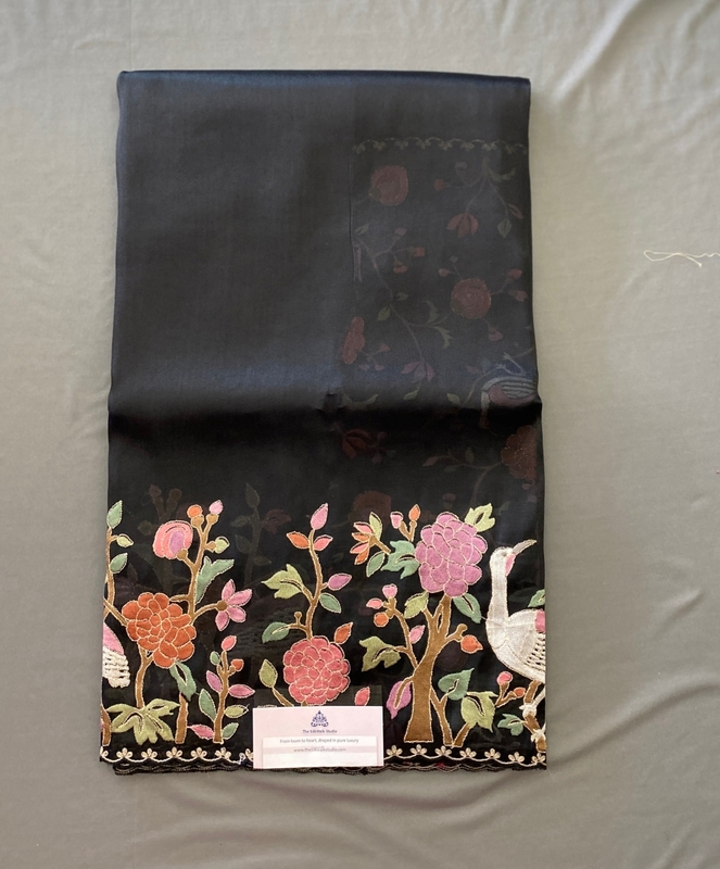 Zarah - Tissue Georgette Saree in Thread Embroidery SWS208