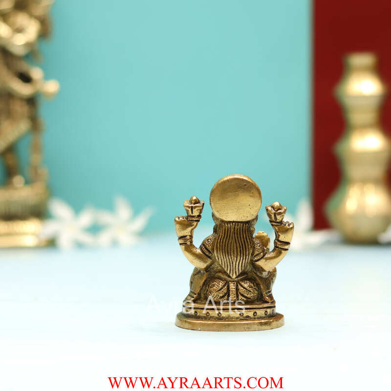 Brass Goddess  Shri Maha Lakshmi Idol - 3 Inch Height