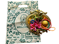 Silver plated plastic decorative plates small  with flower design (Pack of 8pcs)