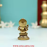 Handmade Brass Ayyappan Swamy A Saint Revered as Incarnation of Dharma - 2.8 Inch Height