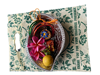 Silver plated plastic decorative plates small with mango design(Pack of 8pcs)