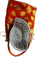 Silver plated plastic decorative plates small with mango design(Pack of 8pcs)