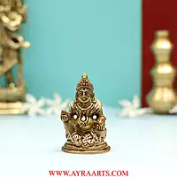 Brass Lord Kuber Statue for Wealth & Prosperity - 3.5 Inch Height
