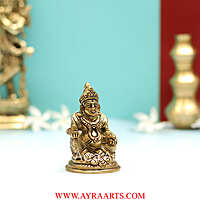 Brass Lord Kuber Statue for Wealth & Prosperity - 3.5 Inch Height
