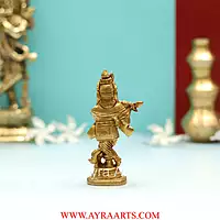 Brass Shri Krishna Idol - 4.5 Inch Height