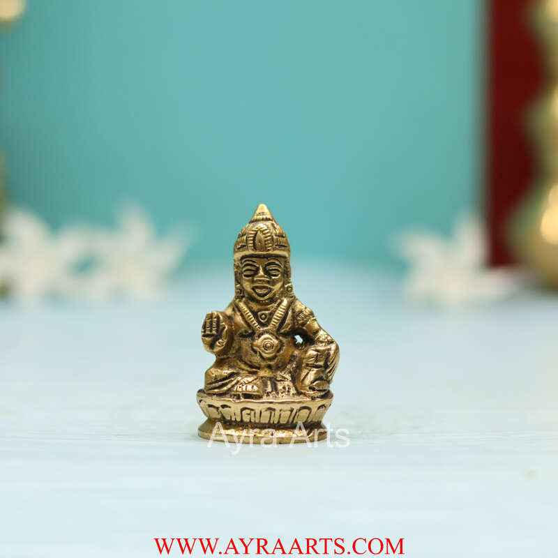 Pure Brass Small Kuber Idol - 2.5 Inch Height