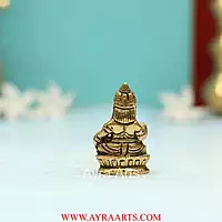 Pure Brass Small Kuber Idol - 2.5 Inch Height