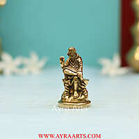 Handmade  Shirdi Sai Baba Brass Statue - 2.2 Inch Height