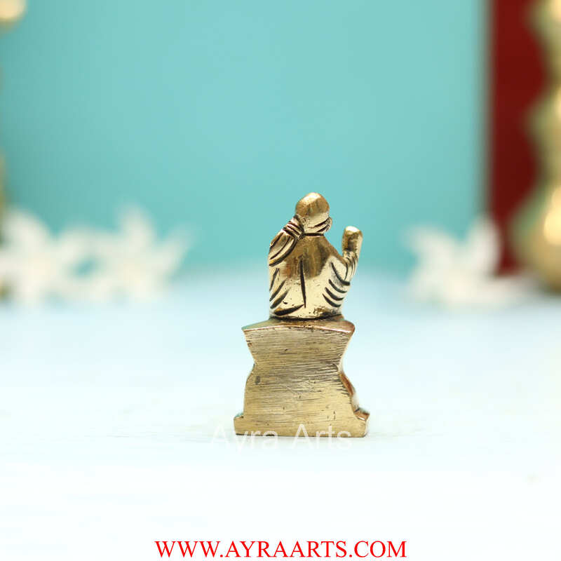 Handmade Shirdi Sai Baba Brass Statue - 2.2 Inch Height