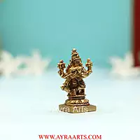 Brass Superfine Small Krishna with Cow Idol - 2 Inch Height
