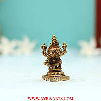 Brass Superfine Small Krishna with Cow Idol - 2 Inch Height