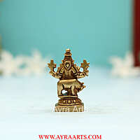 Brass Superfine Small Krishna with Cow Idol - 2 Inch Height