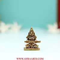 Brass Maa Annapurna/Annapoorna Devi Idol Goddess of Food  - 1.5 Inch Height